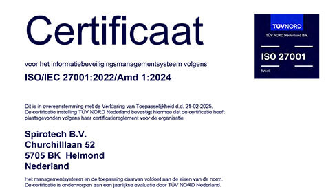 TUV Certificato ISO 27001 - Spirotech
