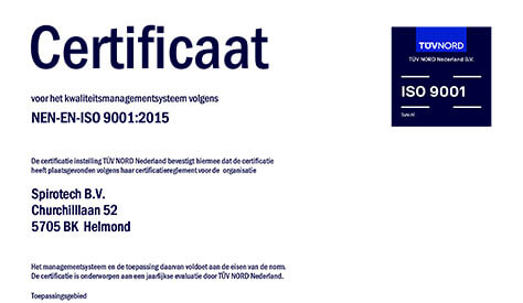 Spirotech ISO 9001 TUV Certificato